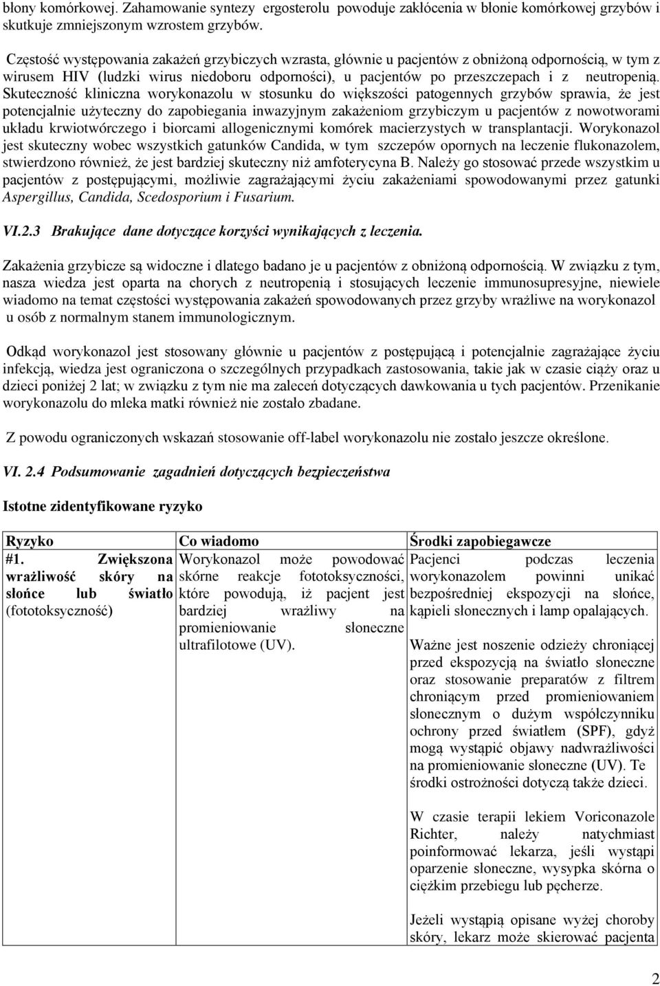 Skuteczność kliniczna worykonazolu w stosunku do większości patogennych grzybów sprawia, że jest potencjalnie użyteczny do zapobiegania inwazyjnym zakażeniom grzybiczym u pacjentów z nowotworami