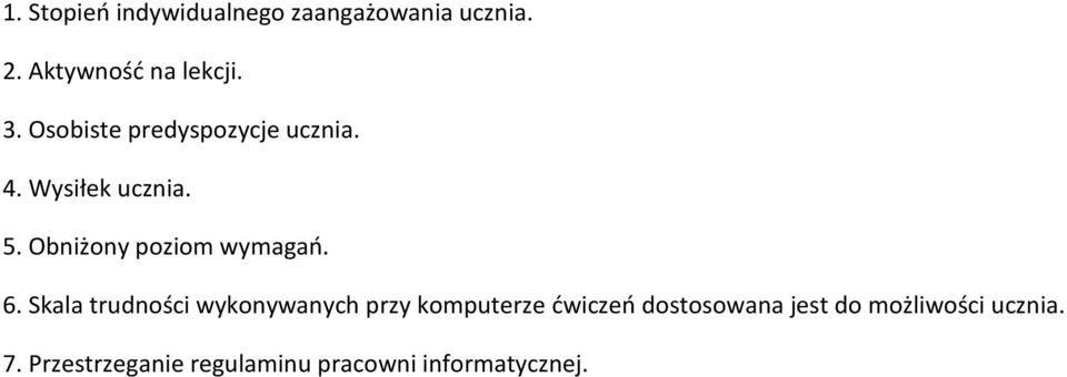 Obniżony poziom wymagań. 6.