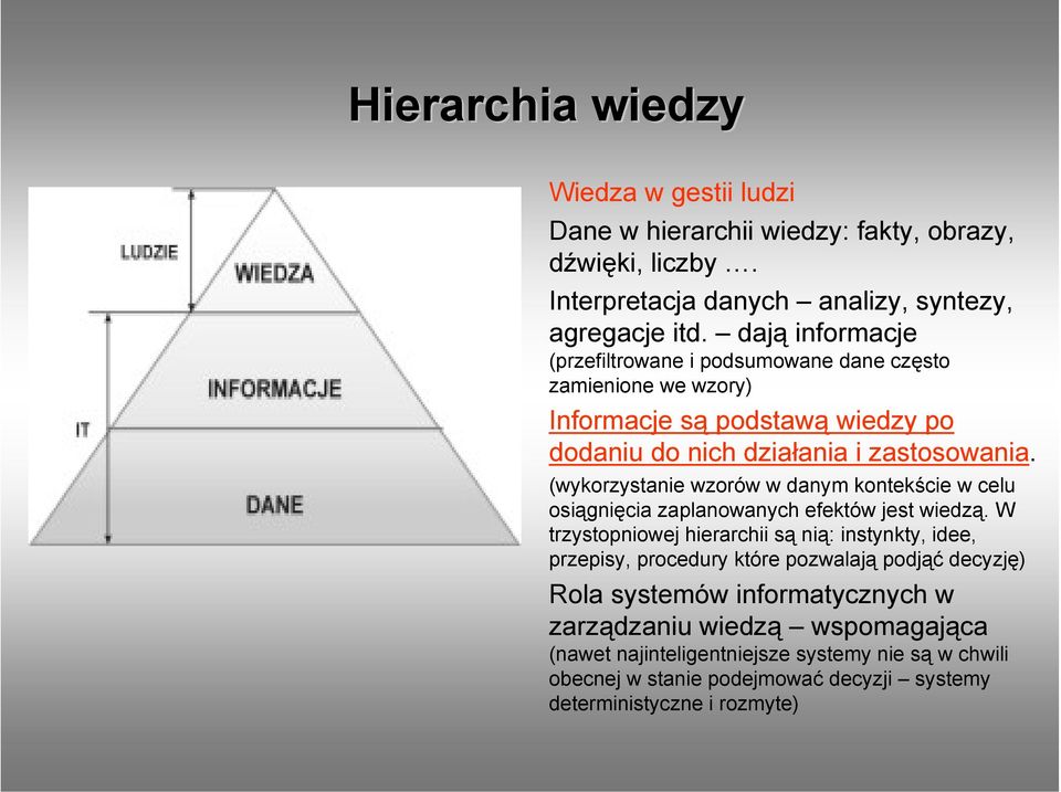 (wykorzystanie wzorów w danym kontekście w celu osiągnięcia zaplanowanych efektów jest wiedzą.