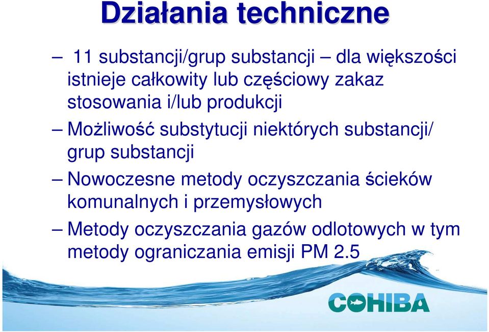 niektórych substancji/ grup substancji Nowoczesne metody oczyszczania ścieków