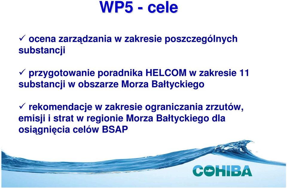 Morza Bałtyckiego rekomendacje w zakresie ograniczania zrzutów,