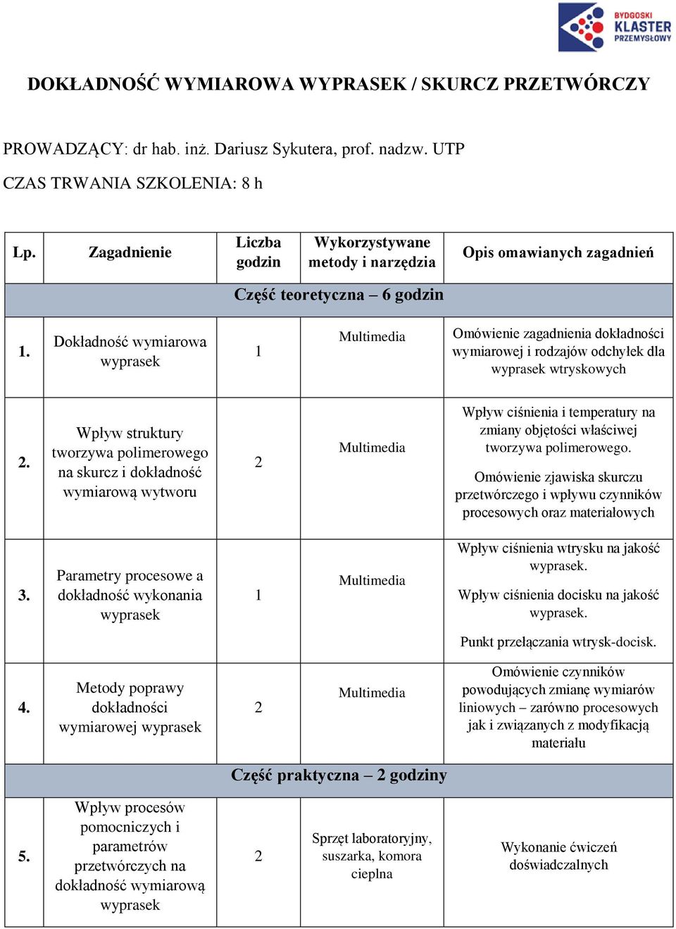 Wpływ struktury tworzywa polimerowego na skurcz i dokładność wymiarową wytworu Multimedia Wpływ ciśnienia i temperatury na zmiany objętości właściwej tworzywa polimerowego.