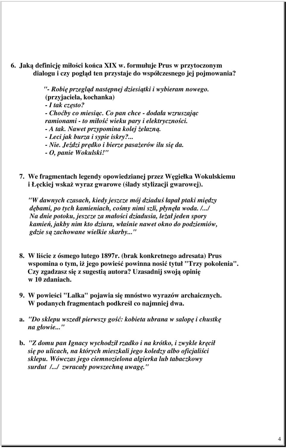 TEST SPRAWDZAJĄCY ZNAJOMOŚĆ LALKI BOLESŁAWA PRUSA - PDF Free Download