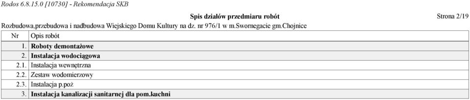 Instalacja wewnętrzna 2.2. Zestaw wodomierzowy 2.3.
