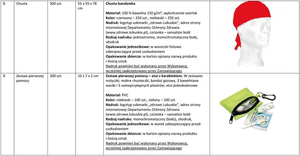 10 x 7 x 2 Zestaw pierwszej pomocy etui z karabinkiem.
