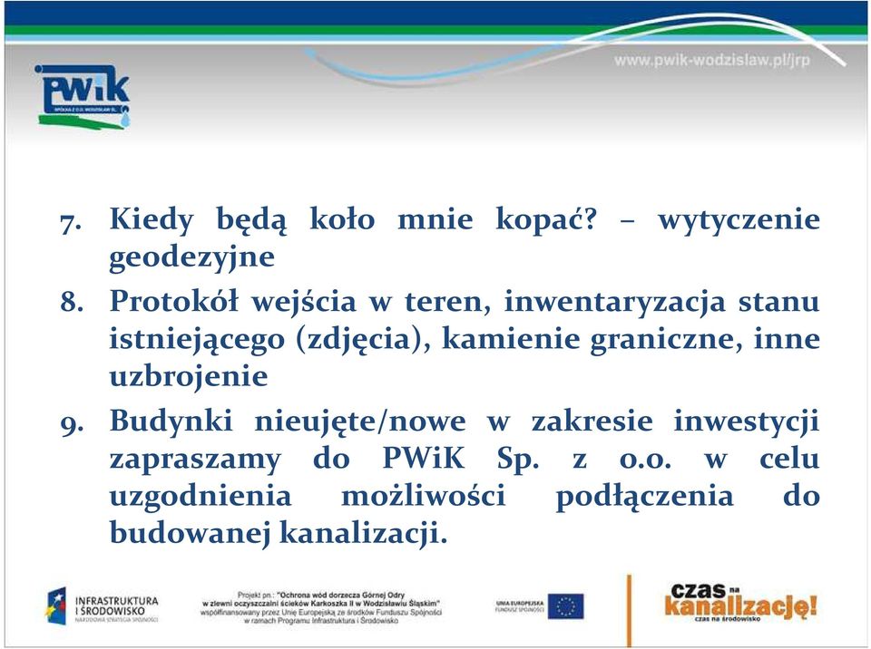 kamienie graniczne, inne uzbrojenie 9.