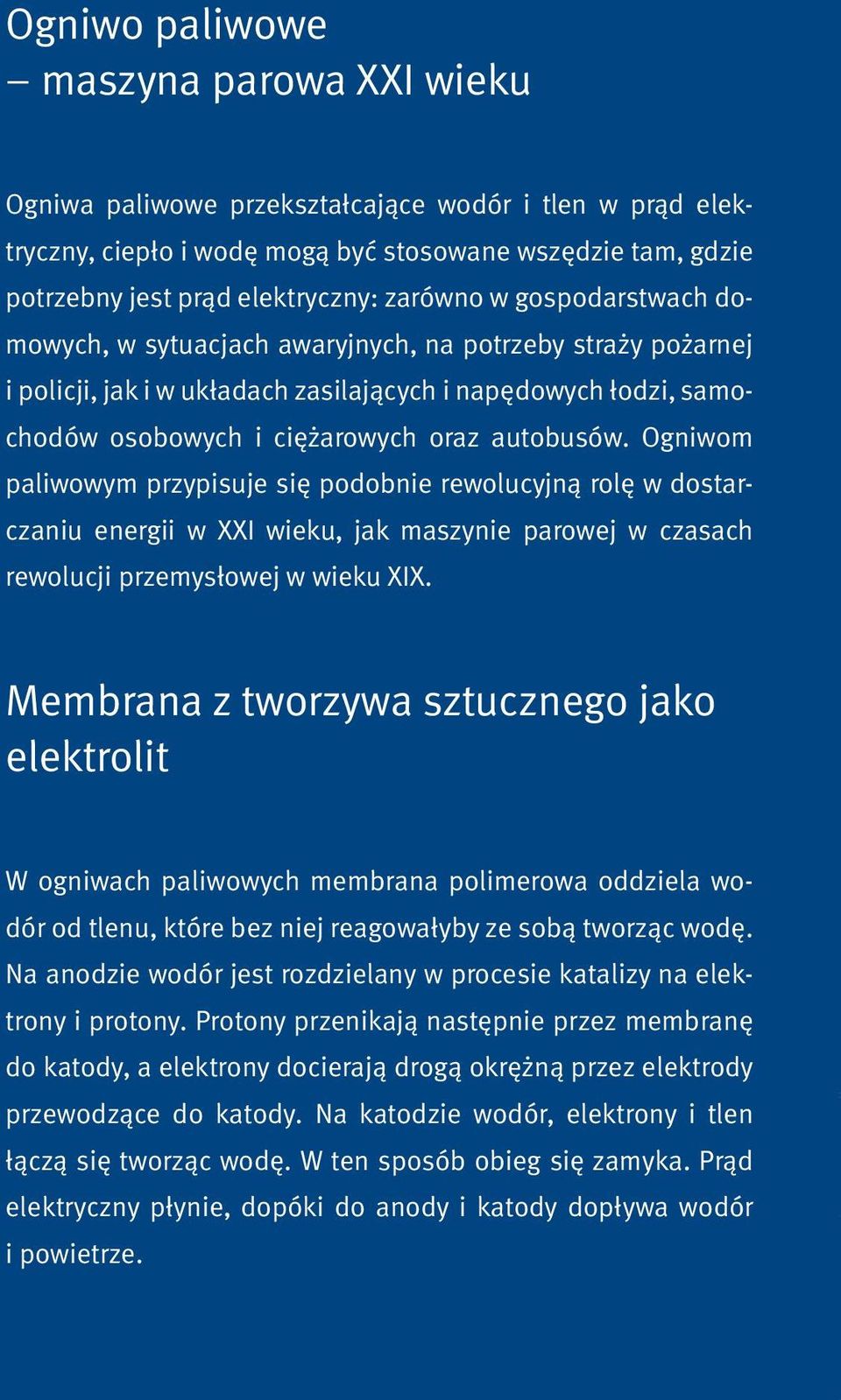 Ogniwom paliwowym przypisuje się podobnie rewolucyjną rolę w dostarczaniu energii w XXI wieku, jak maszynie parowej w czasach rewolucji przemysłowej w wieku XIX.