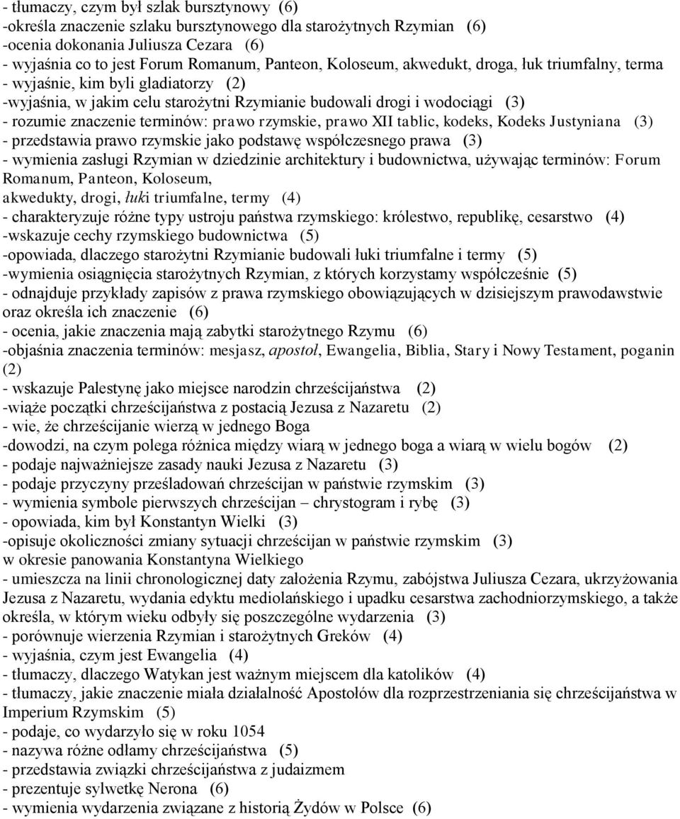 rzymskie, prawo XII tablic, kodeks, Kodeks Justyniana (3) - przedstawia prawo rzymskie jako podstawę współczesnego prawa (3) - wymienia zasługi Rzymian w dziedzinie architektury i budownictwa,