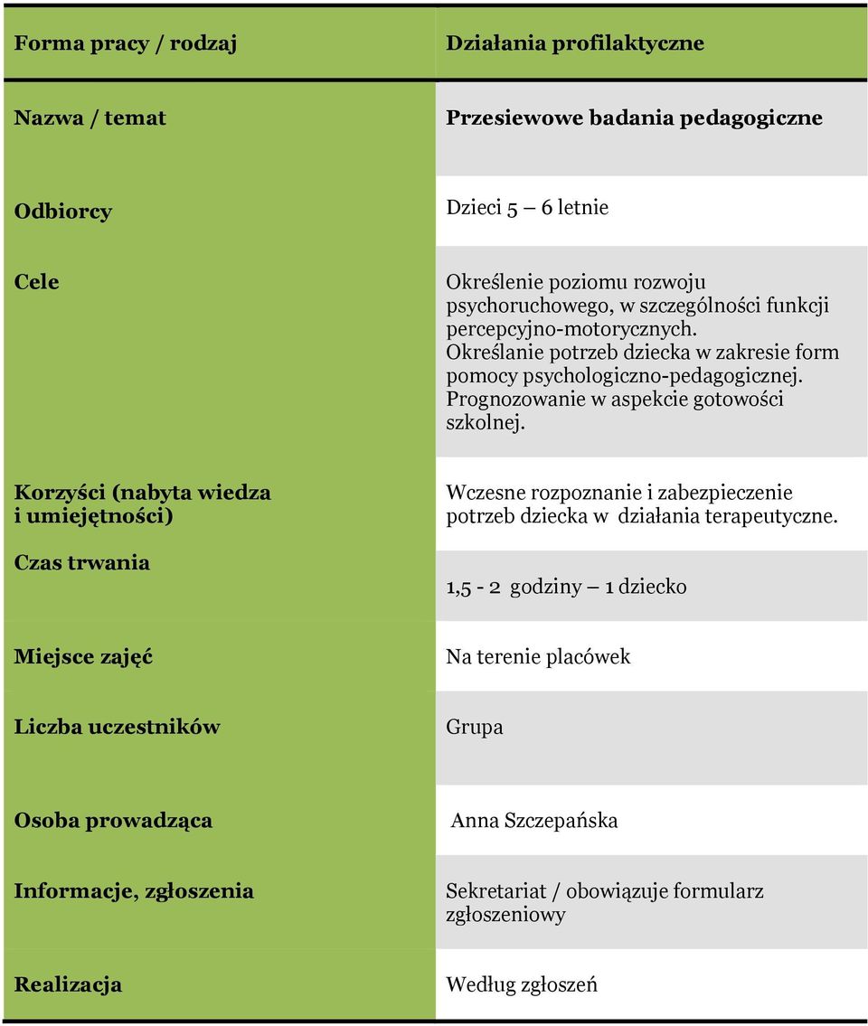 Prognozowanie w aspekcie gotowości szkolnej.