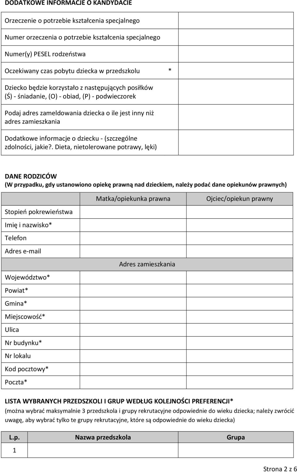 informacje o dziecku - (szczególne zdolności, jakie?