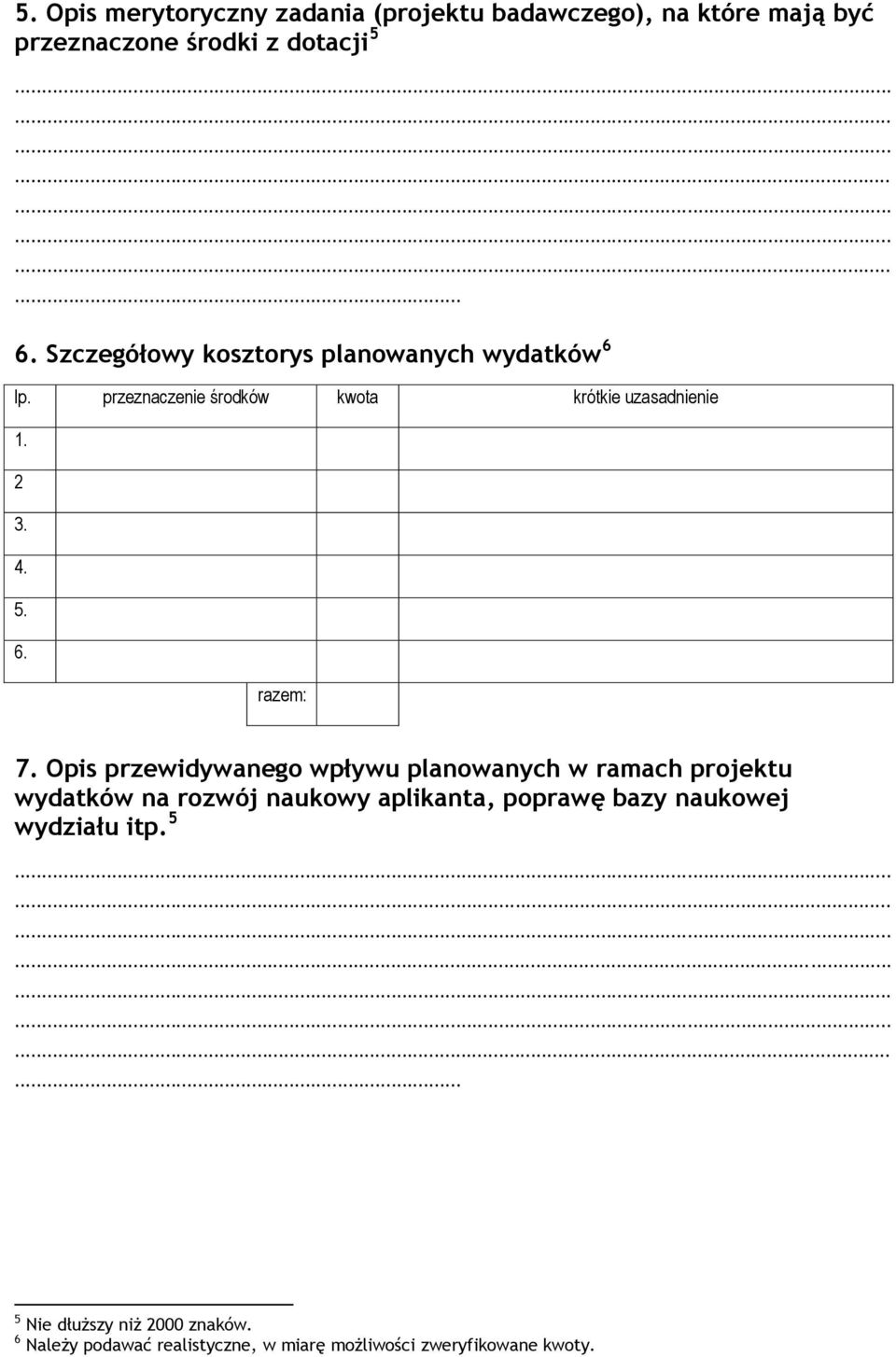 Opis przewidywanego wpływu planowanych w ramach projektu wydatków na rozwój naukowy aplikanta, poprawę bazy naukowej