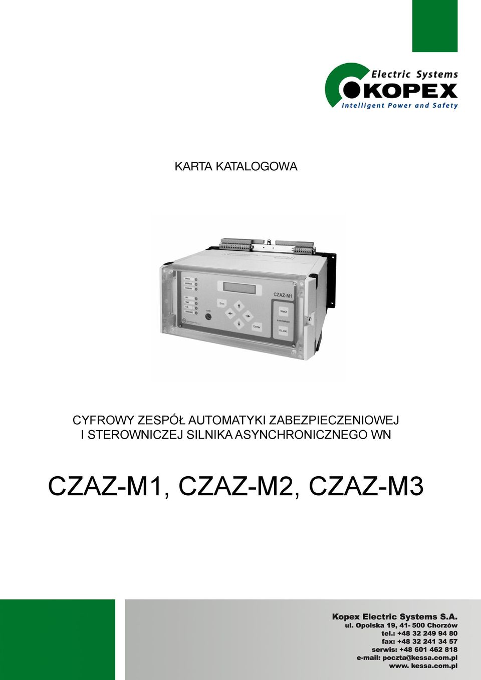 pl KARTA INSTRUKCJA KATALOGOWA OBSŁUGI CYFROWY ZESPÓŁ AUTOMATYKI ZABEZPIECZENIOWEJ I STEROWNICZEJ