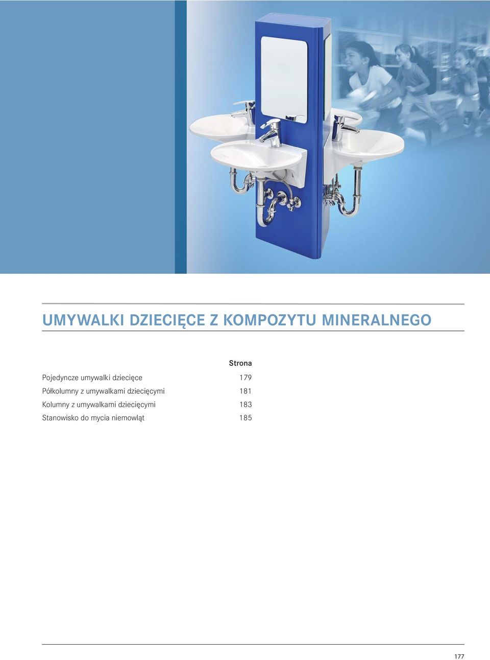 umywalkami dziecięcymi 181 Kolumny z umywalkami