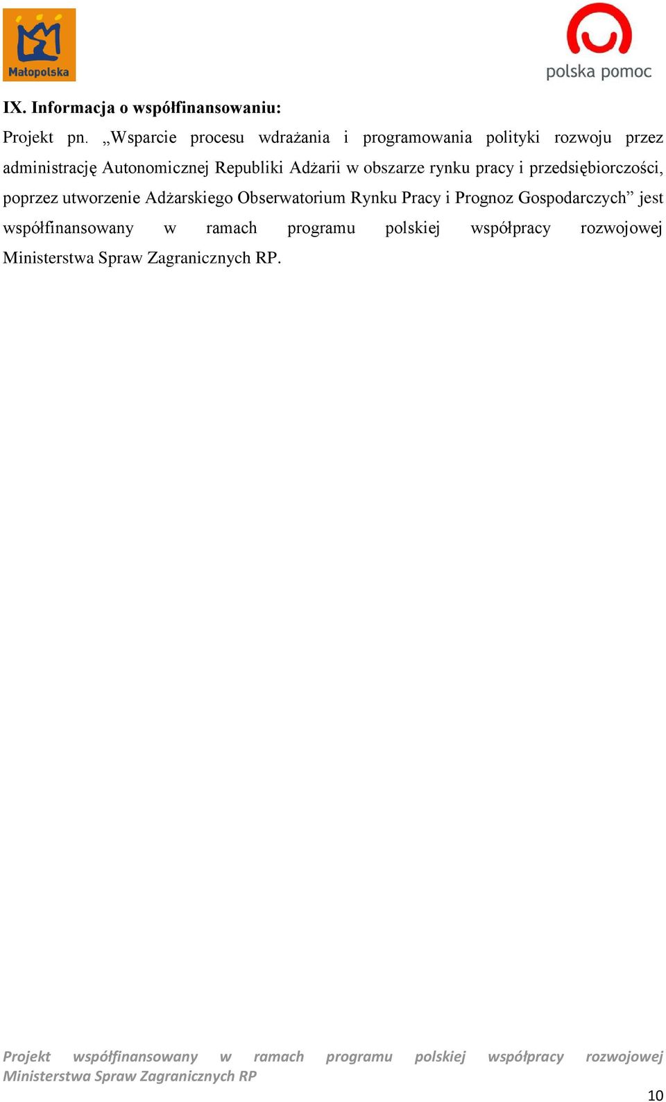 Autonomicznej Republiki Adżarii w obszarze rynku pracy i przedsiębiorczości, poprzez