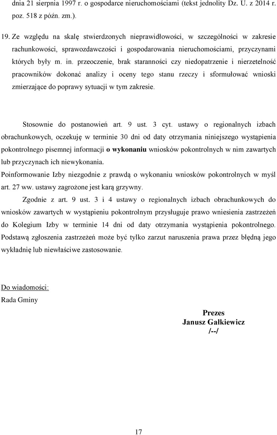 Stosownie do postanowień art. 9 ust. 3 cyt.