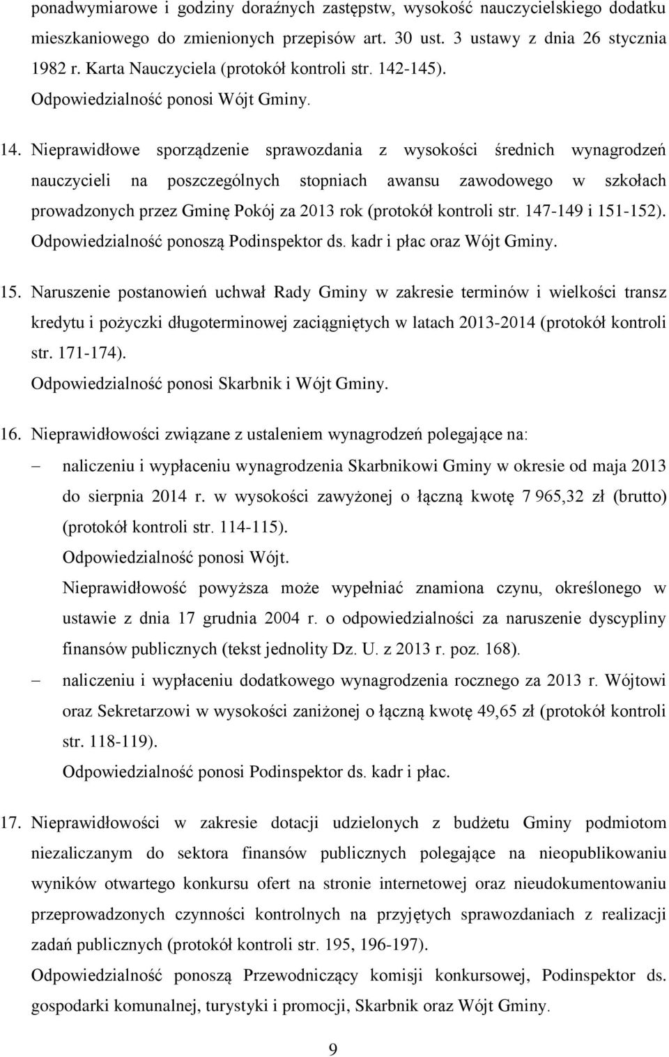 -145). Odpowiedzialność ponosi Wójt Gminy. 14.