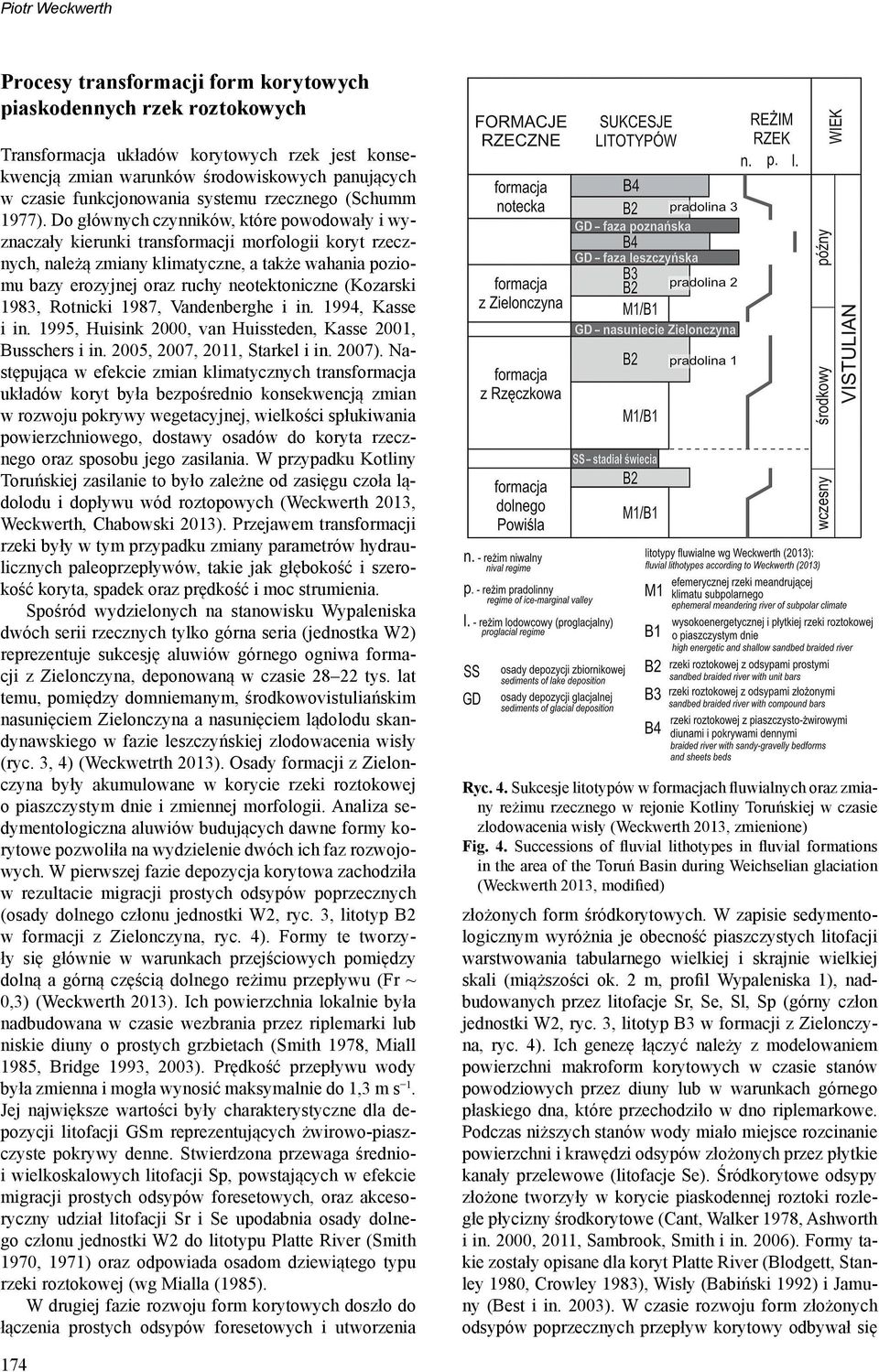 Do głównych czynników, które powodowały i wyznaczały kierunki transformacji morfologii koryt rzecznych, należą zmiany klimatyczne, a także wahania poziomu bazy erozyjnej oraz ruchy neotektoniczne