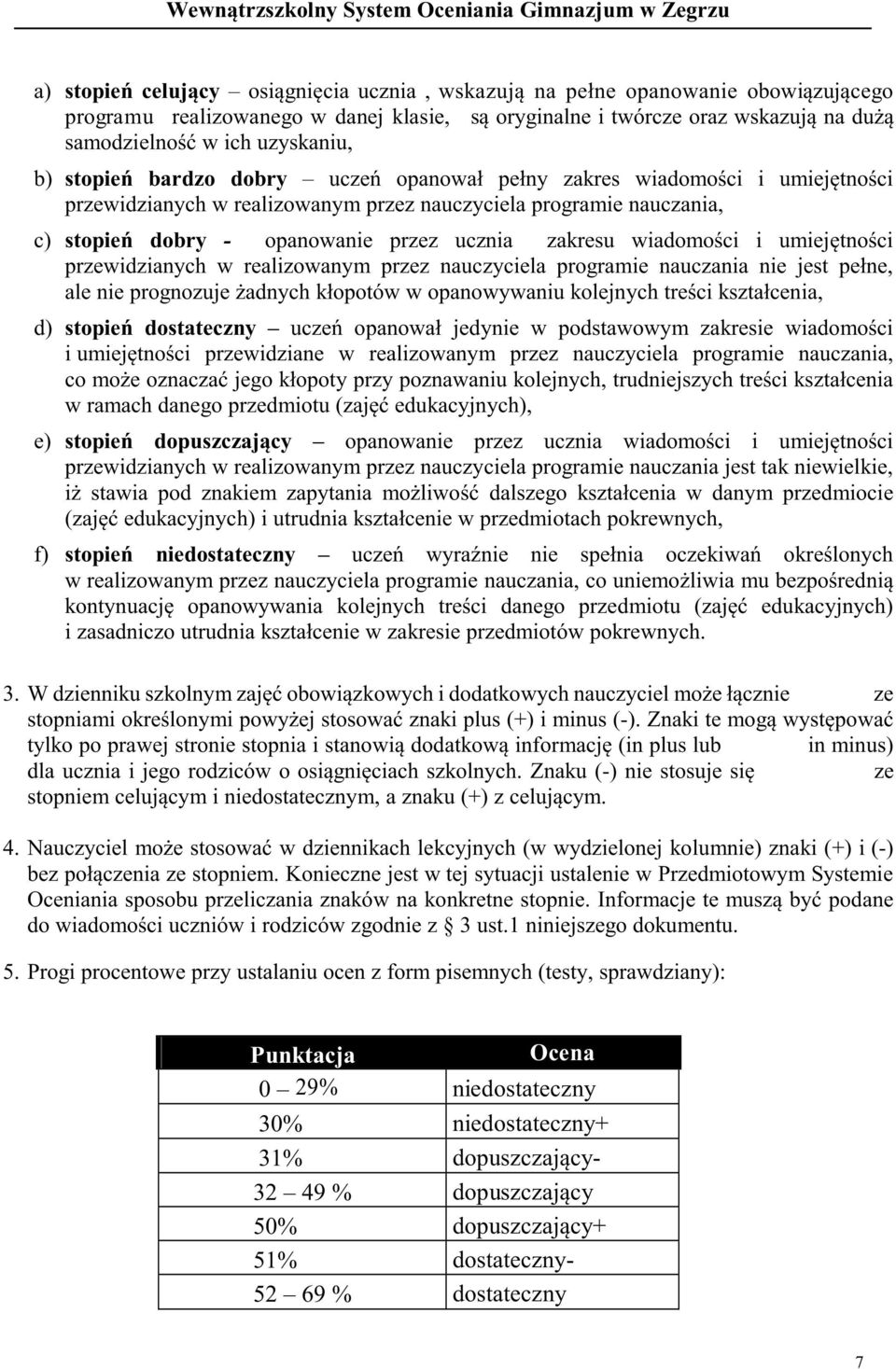 wiadomości i umiejętności przewidzianych w realizowanym przez nauczyciela programie nauczania nie jest pełne, ale nie prognozuje żadnych kłopotów w opanowywaniu kolejnych treści kształcenia, d)