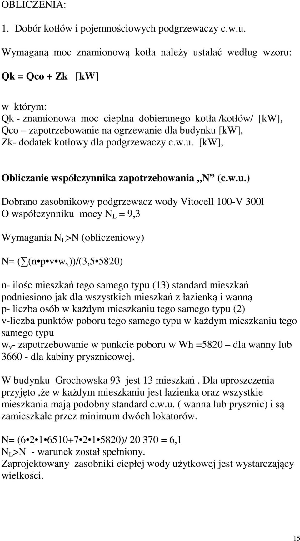 [kw], Zk- dodatek kotłowy dla podgrzewaczy c.w.u.