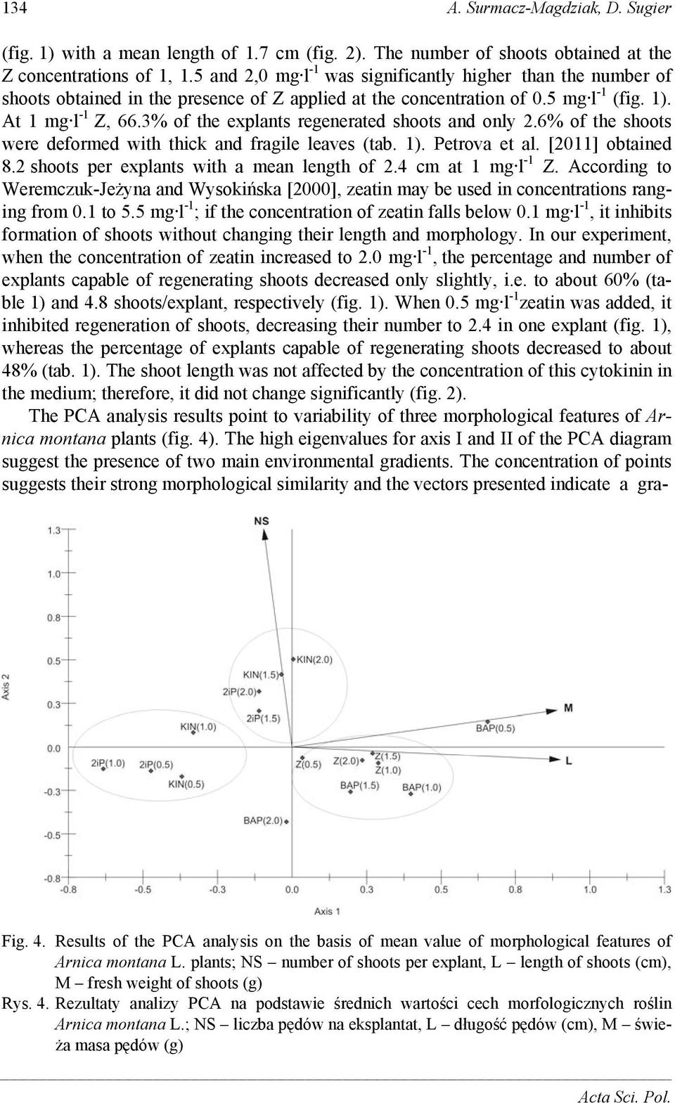3% of the explants regenerated shoots and only 2.6% of the shoots were deformed with thick and fragile leaves (tab. 1). Petrova et al. [211] obtained 8.2 shoots per explants with a mean length of 2.
