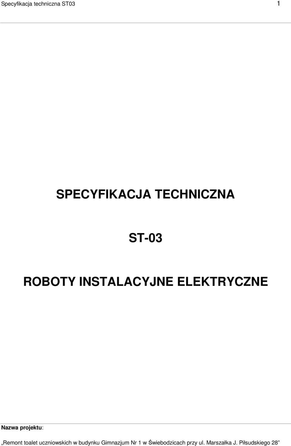 SPECYFIKACJA