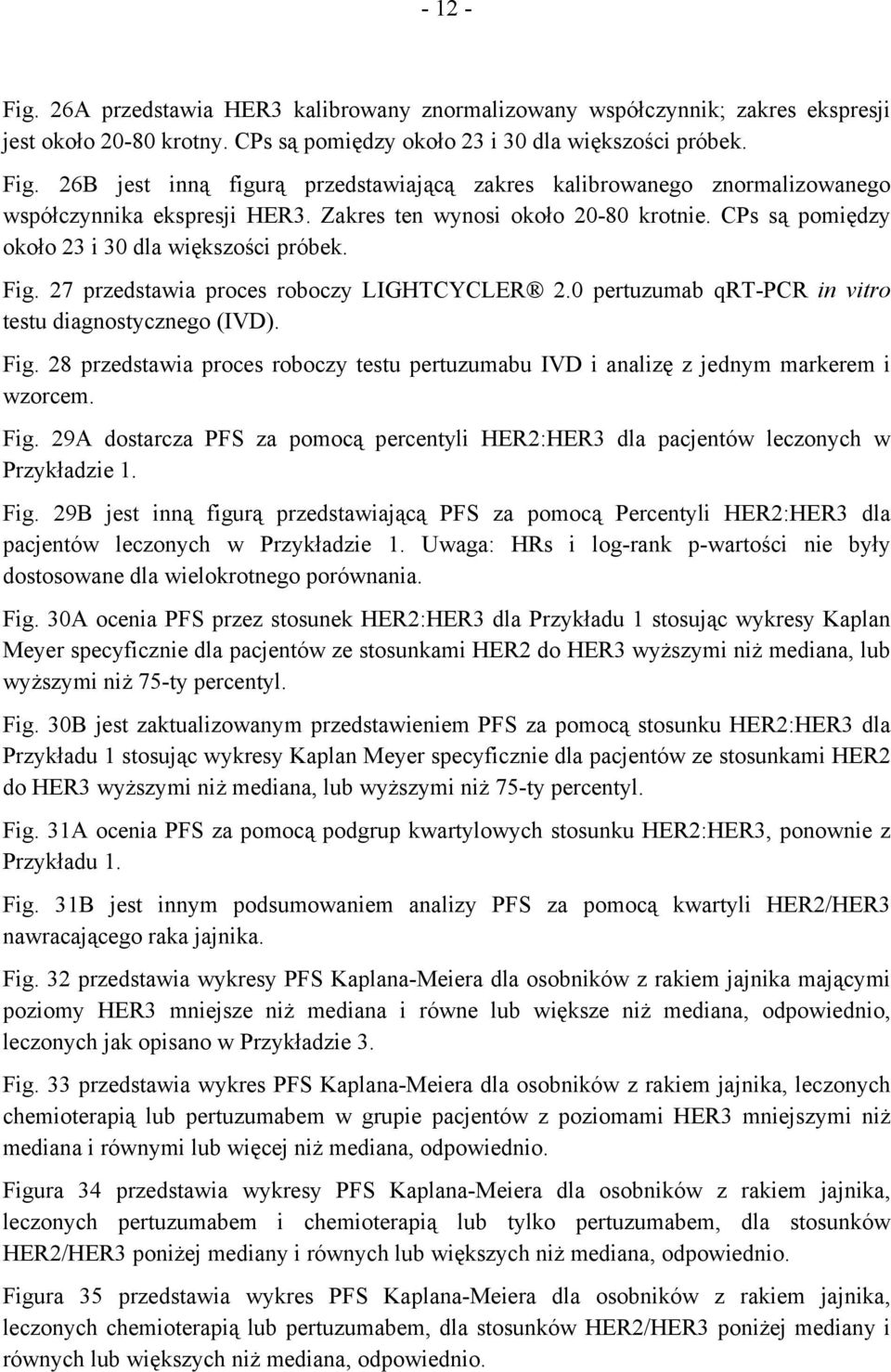 Fig. 28 przedstawia proces roboczy testu pertuzumabu IVD i analizę z jednym markerem i wzorcem. Fig.