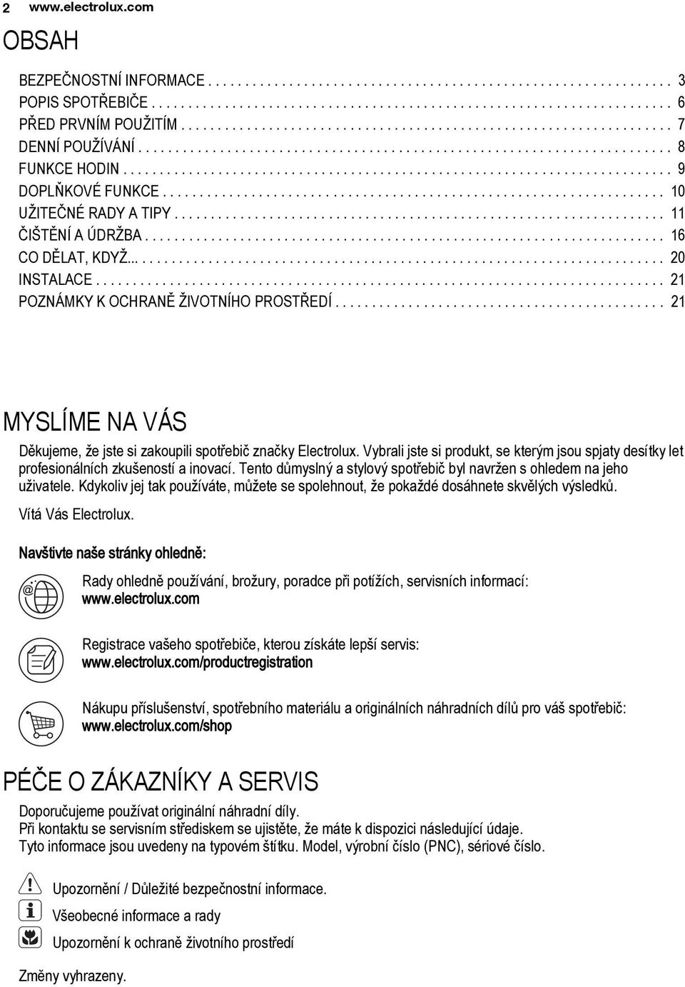 ................................................................... 10 UŽITEČNÉ RADY A TIPY................................................................... 11 ČIŠTĚNÍ A ÚDRŽBA....................................................................... 16 CO DĚLAT, KDYŽ.