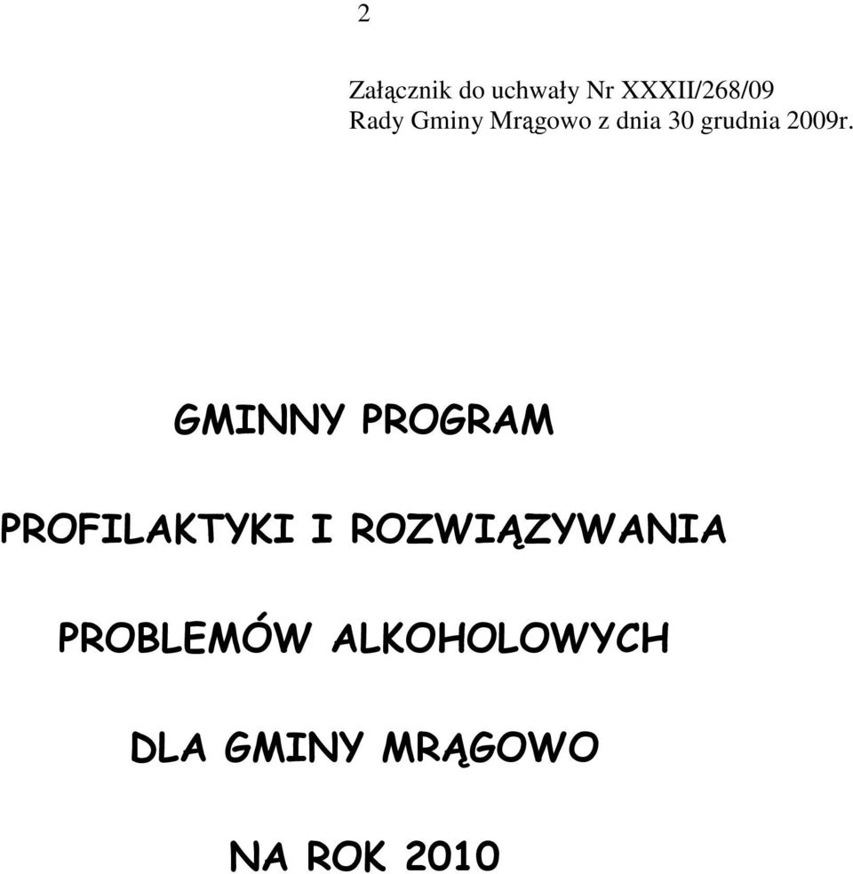 GMINNY PROGRAM PROFILAKTYKI I ROZWIĄZYWANIA