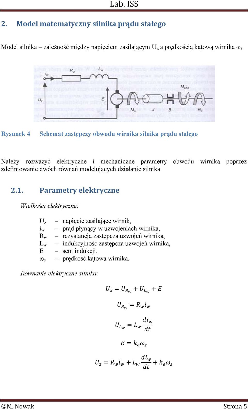 dwóch równań modelujących działanie silnika. 2.