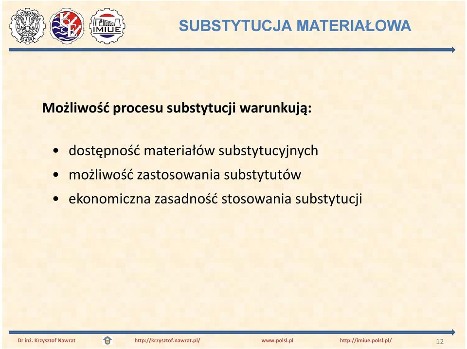 substytucyjnych możliwość zastosowania