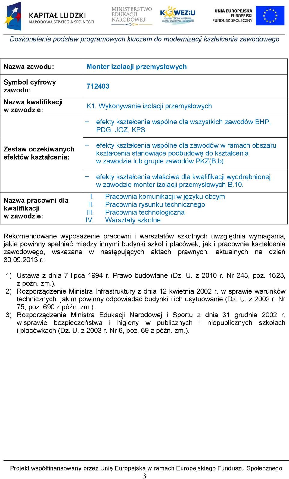 obszaru kształcenia stanowiące podbudowę do kształcenia w zawodzie lub grupie zawodów PKZ(B.