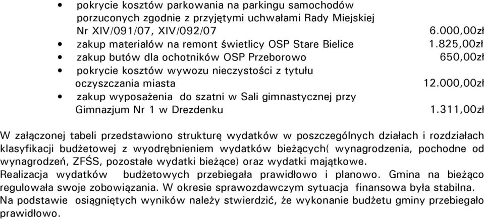 000,00zł zakup wyposażenia do szatni w Sali gimnastycznej przy Gimnazjum Nr 1 w Drezdenku 1.