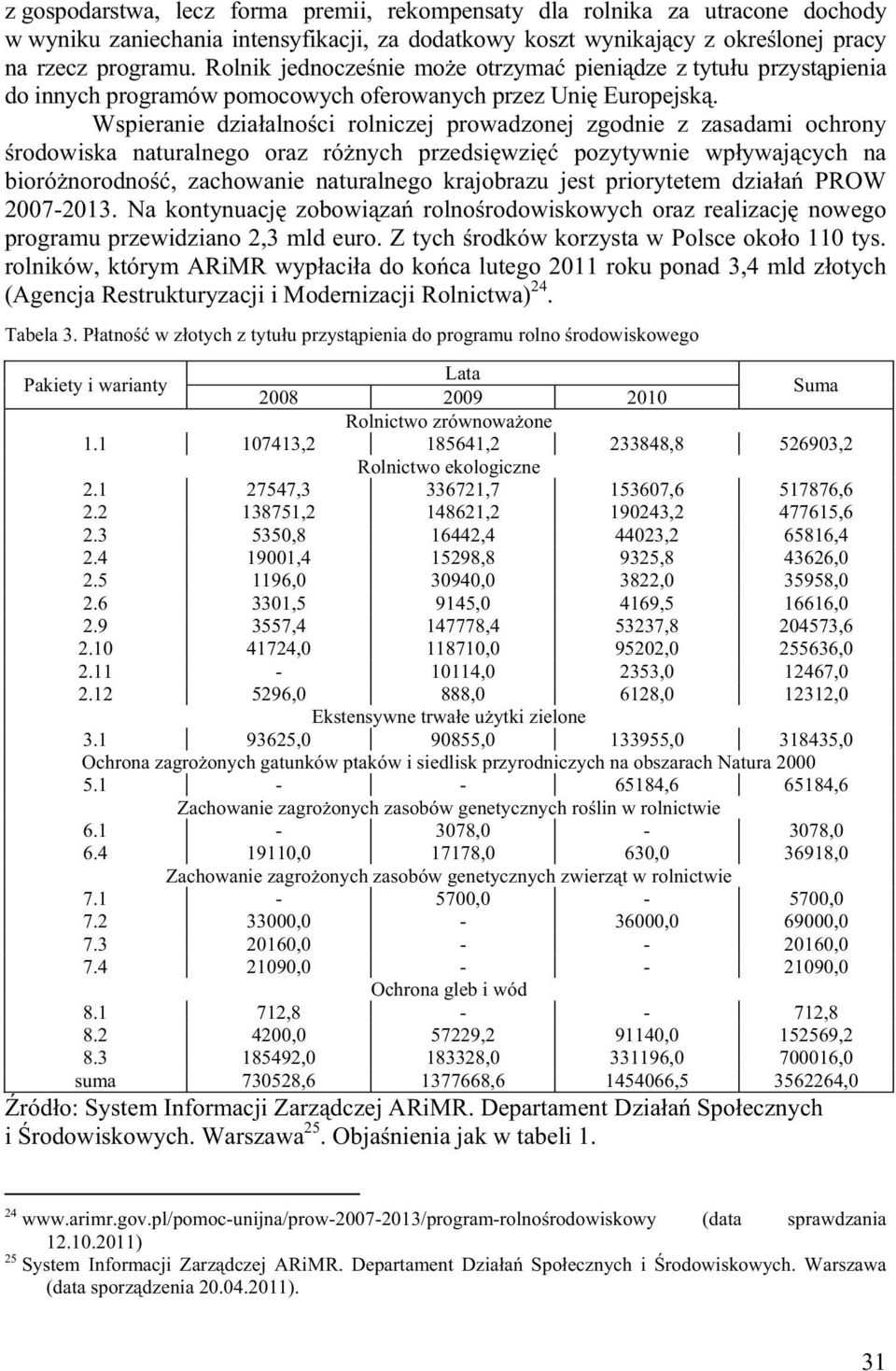 Wspieranie dzia alno ci rolniczej prowadzonej zgodnie z zasadami ochrony rodowiska naturalnego oraz ró nych przedsi wzi pozytywnie wp ywaj cych na bioró norodno, zachowanie naturalnego krajobrazu