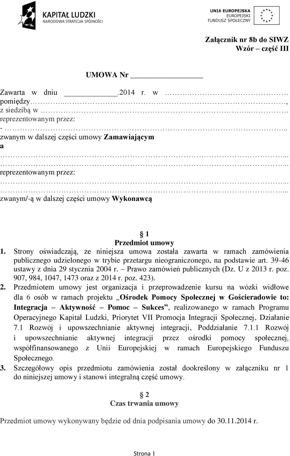 Prawo zamówień publicznych (Dz. U z 20