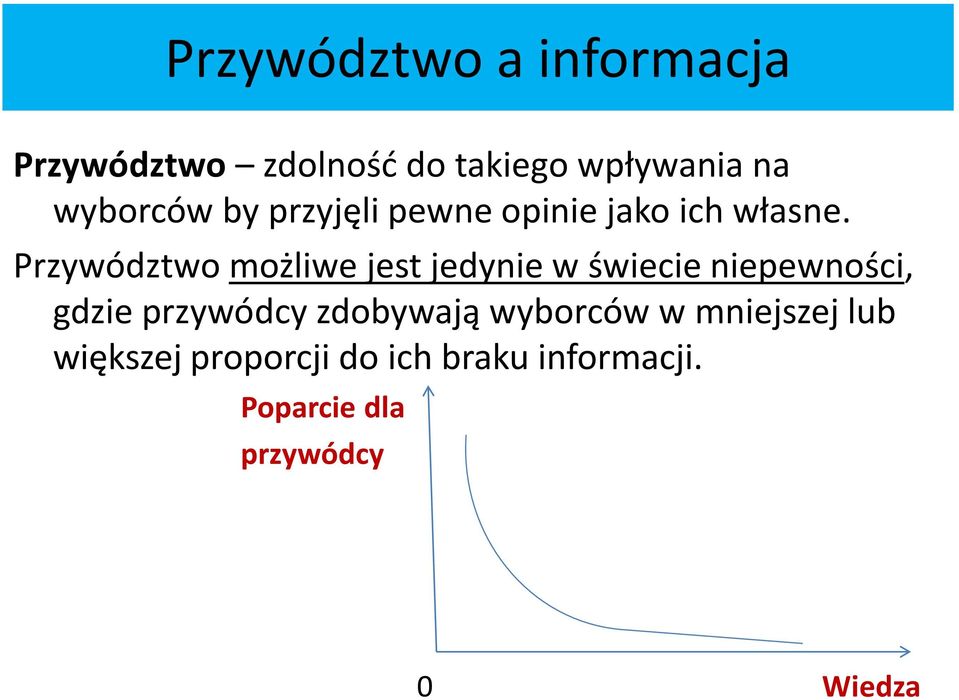 Przywództwo możliwe jest jedynie w świecie niepewności, gdzie przywódcy