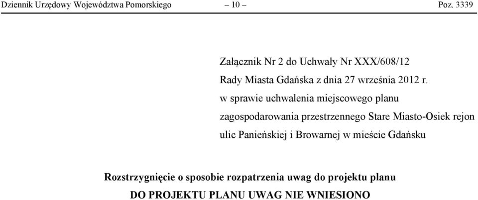 w sprawie uchwalenia miejscowego planu zagospodarowania przestrzennego Stare Miasto-Osiek rejon