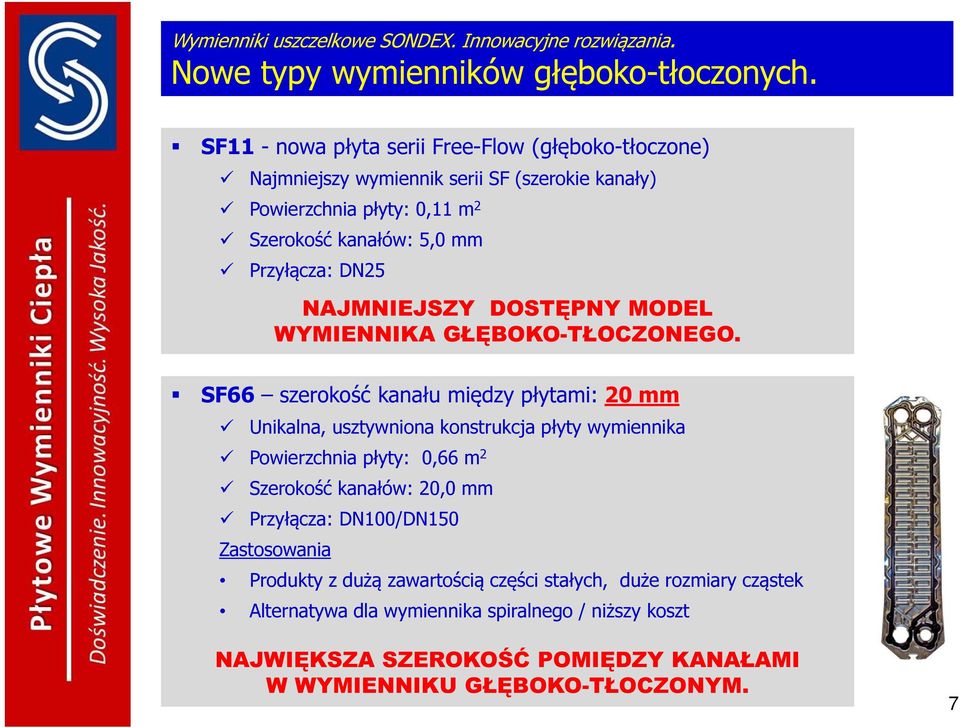 NAJMNIEJSZY DOSTĘPNY MODEL WYMIENNIKA GŁĘBOKO-TŁOCZONEGO.