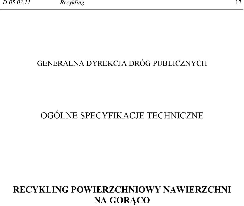 DRÓG PUBLICZNYCH OGÓLNE