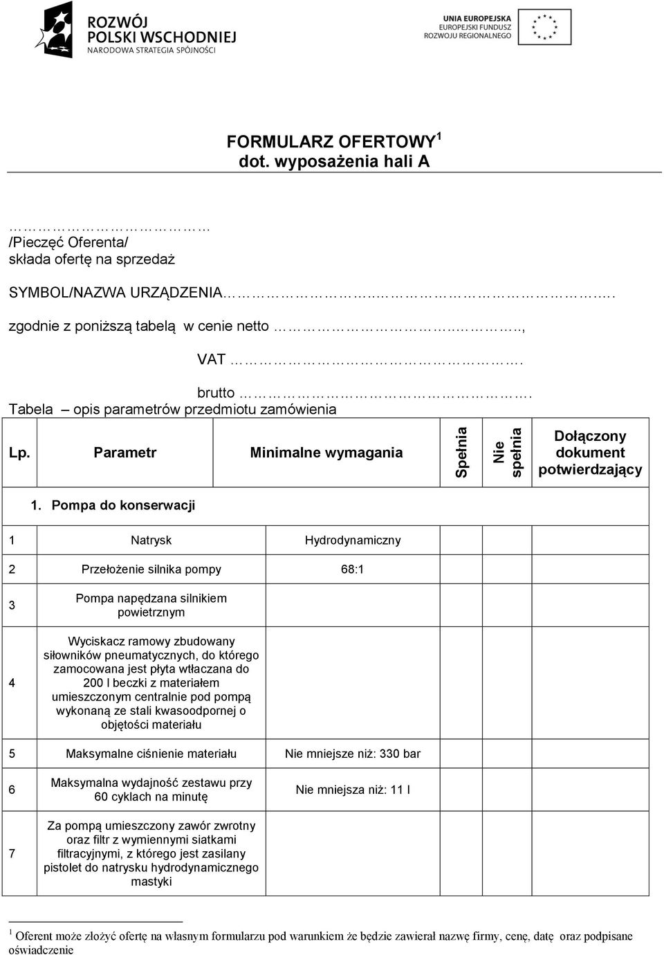 Pompa do konserwacji 1 Natrysk Hydrodynamiczny 2 Przełożenie silnika pompy 68:1 3 4 Pompa napędzana silnikiem powietrznym Wyciskacz ramowy zbudowany siłowników pneumatycznych, do którego zamocowana