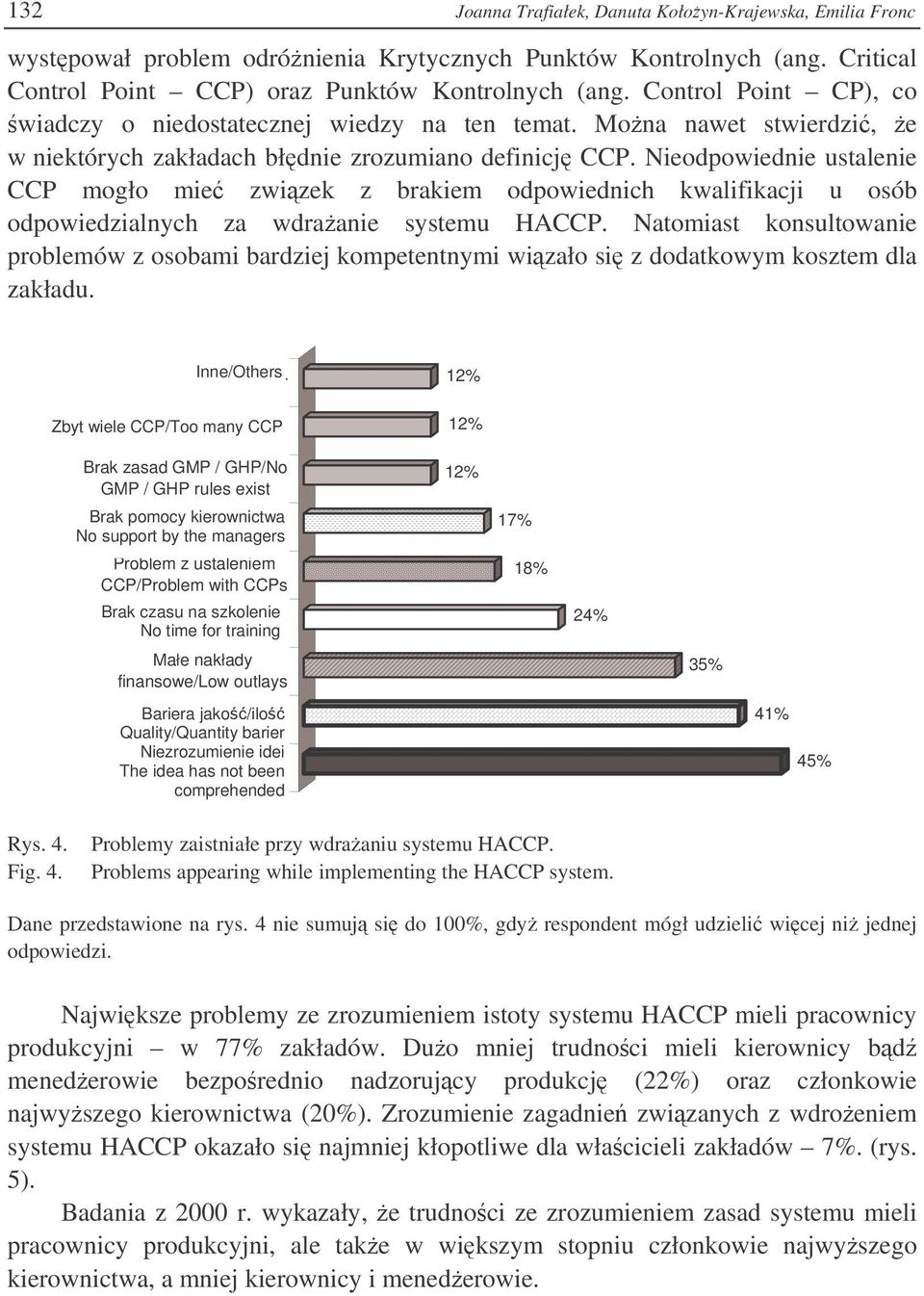 Nieodpowiednie ustalenie CCP mogło mie zwizek z brakiem odpowiednich kwalifikacji u osób odpowiedzialnych za wdraanie systemu HACCP.