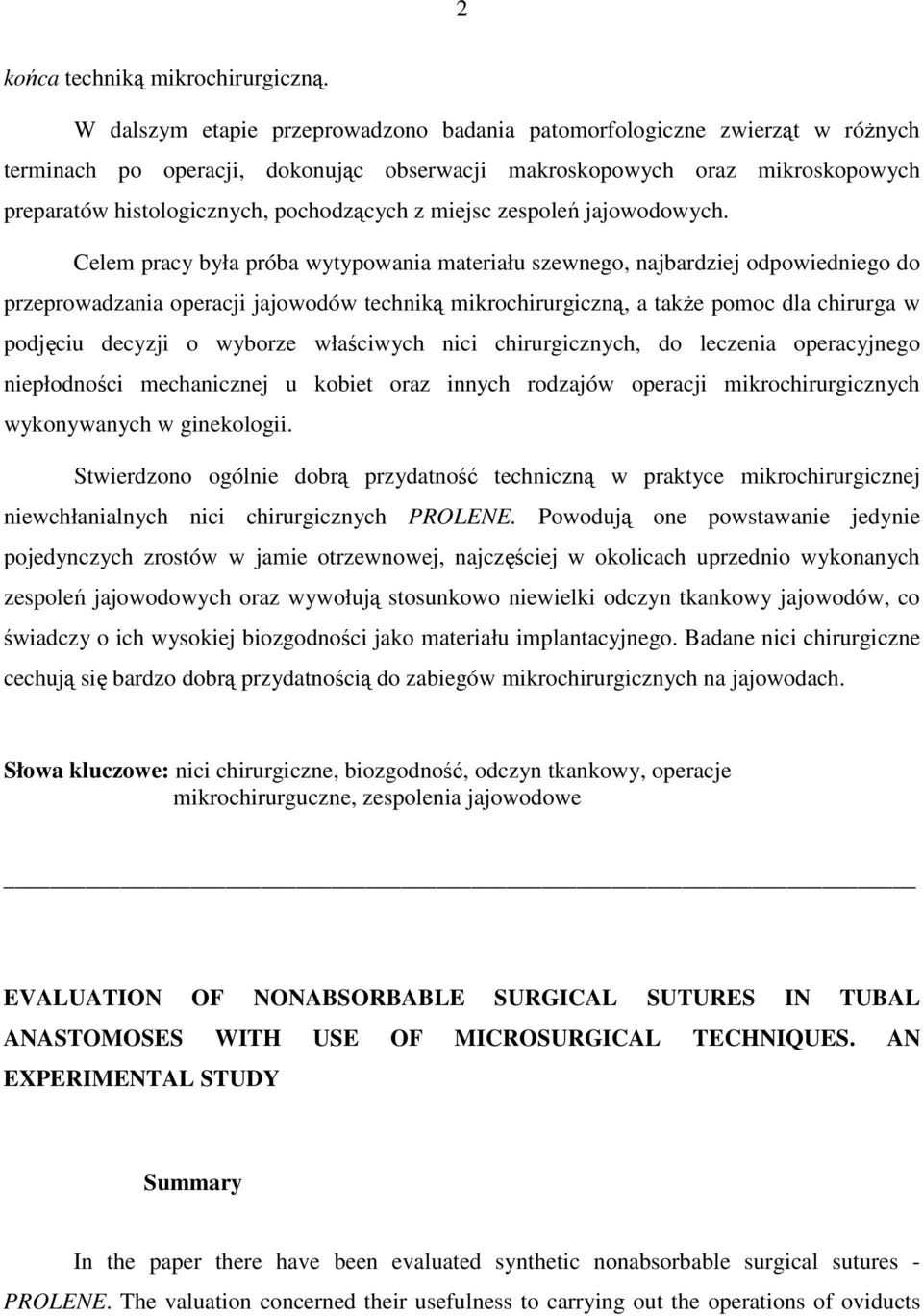 miejsc zespoleń jajowodowych.