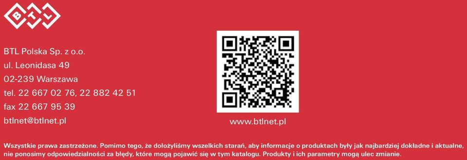 Pomimo tego, że dołożyliśmy wszelkich starań, aby informacje o produktach były jak najbardziej