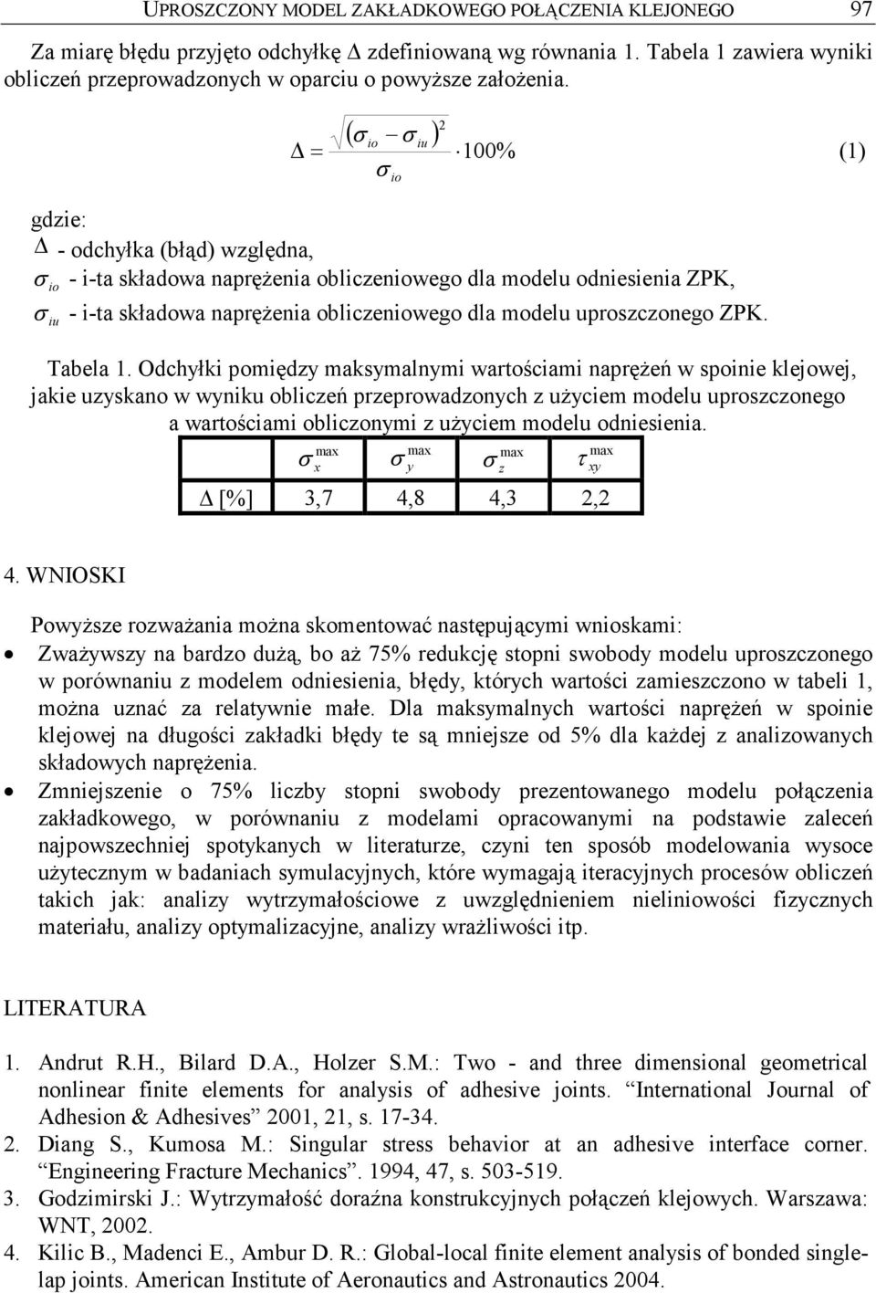 uproszczonego ZPK. iu Tabela 1.