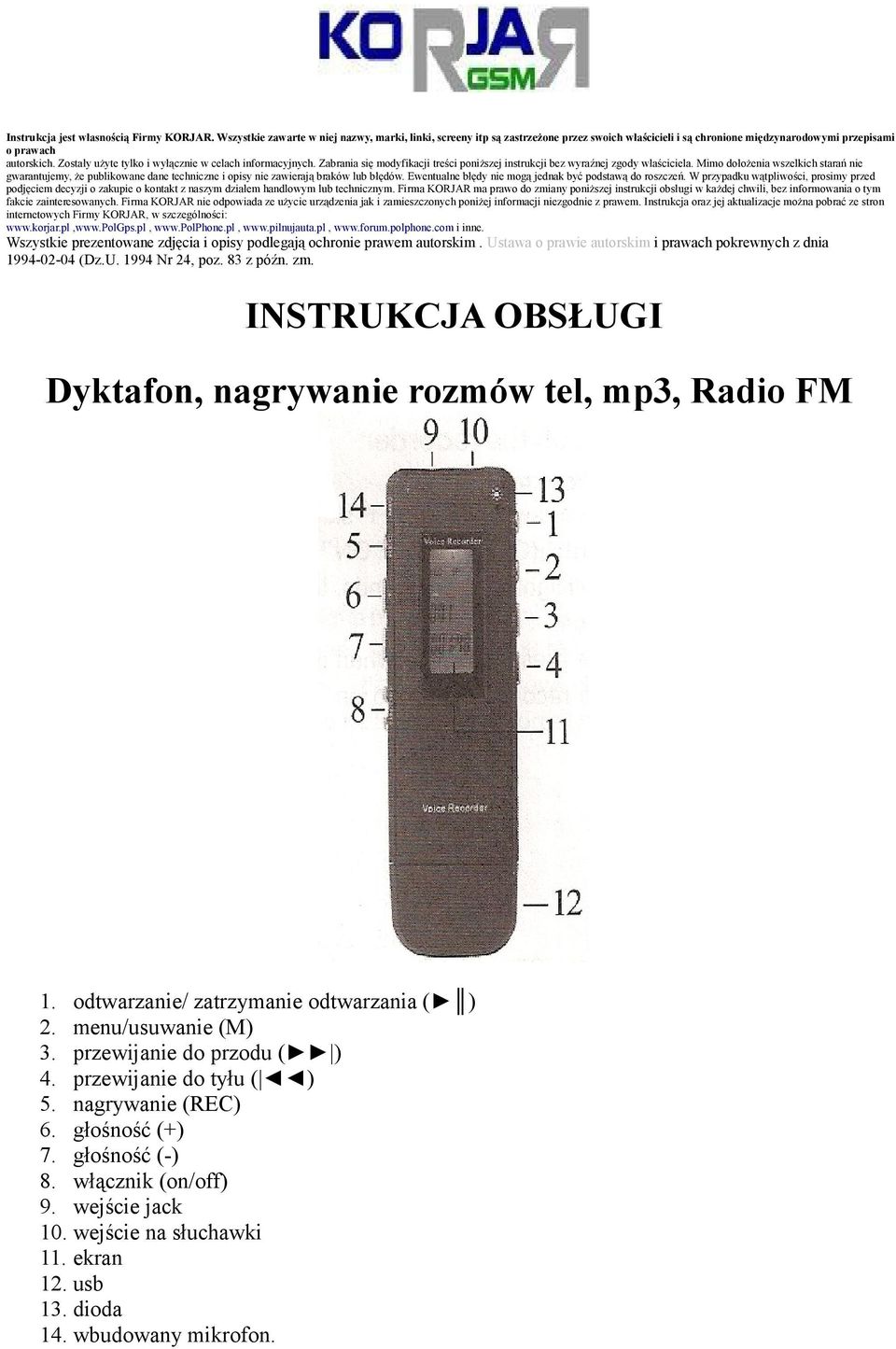 Zostały użyte tylko i wyłącznie w celach informacyjnych. Zabrania się modyfikacji treści poniższej instrukcji bez wyraźnej zgody właściciela.