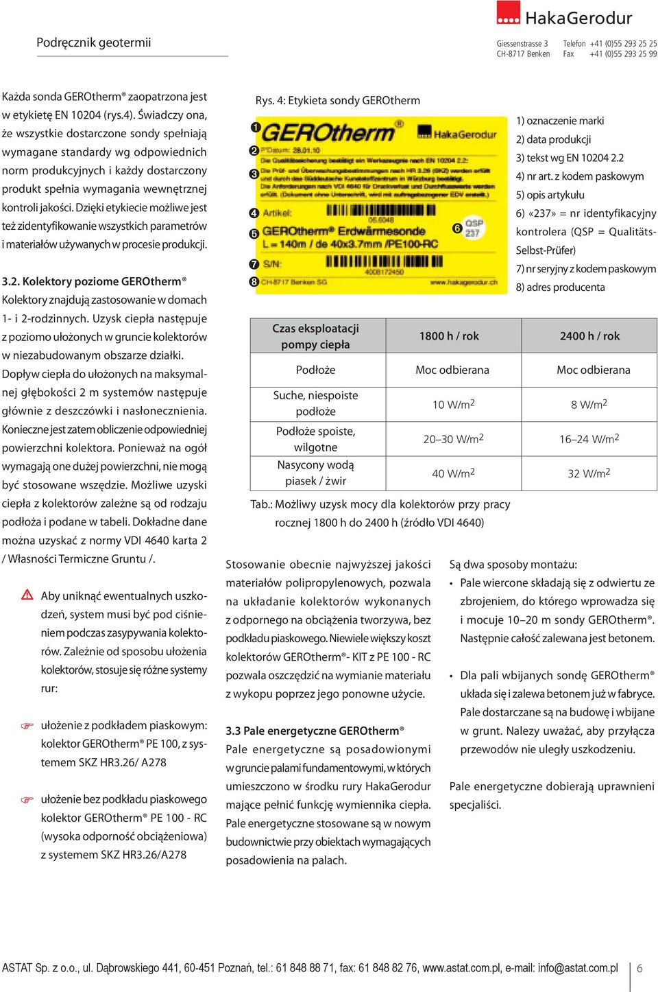 spełniają Dadurch 1) Markenbezeichnung hat der Anwender die Sicherheit, dass 2) 2) Produktionsdatum data produkcji wymagane standardy wg odpowiednich sämtliche ausgelieferten Erdwärmesonden 3) Text