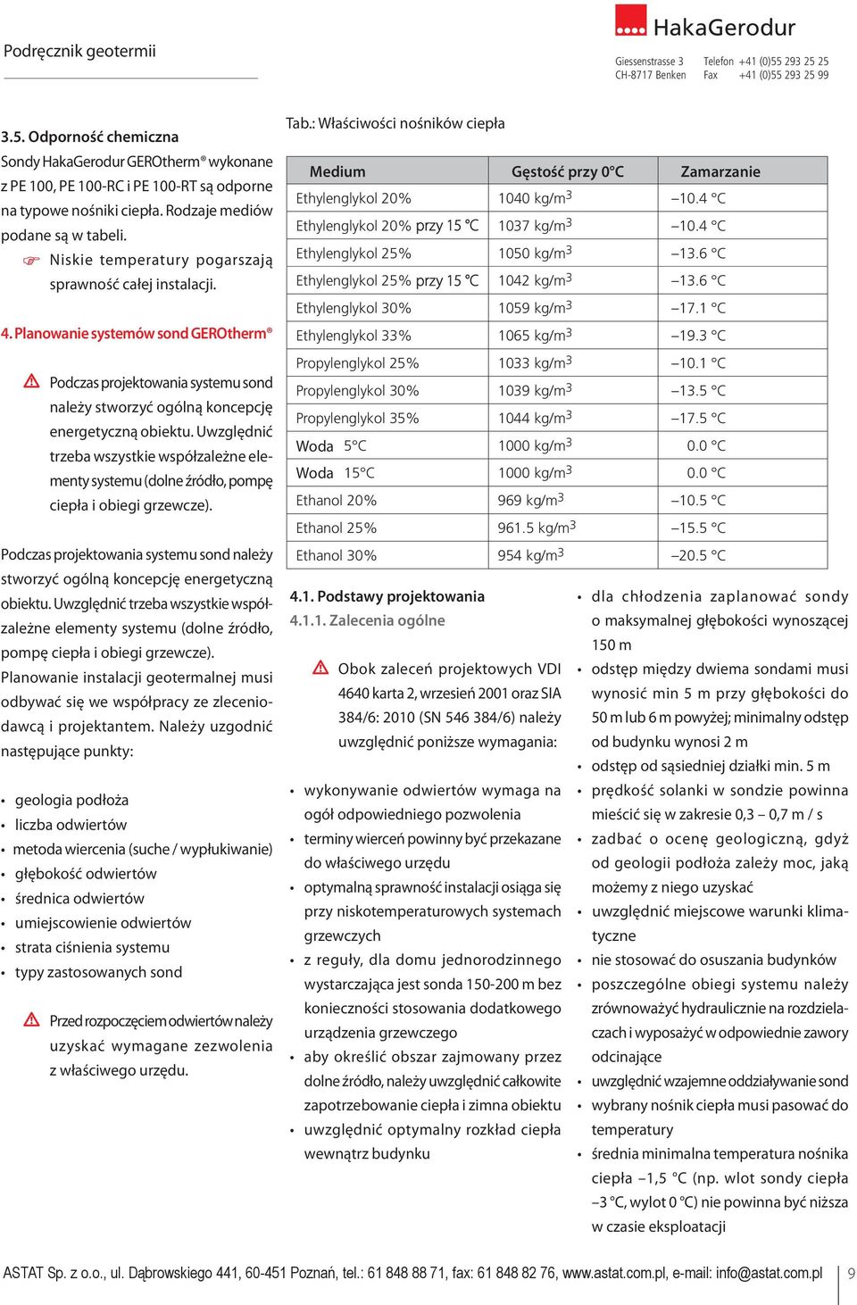 die an Rodzaje mehreren mediów Probekörpern durchgeführt wurden. Die podane są w tabeli. aufgelisteten technischen Kennwerte sind Niskie lediglich temperatury eine Planungshilfe.