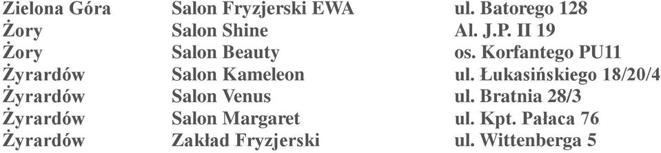 Bartoszyce Studio Fryzjerskie Ul Bema 211 Białobrzegi Salon