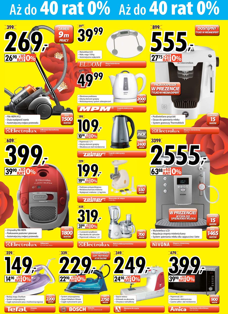 Czajnik elektryczny MCZ15 Filtr HEP H12 Duża wydajność ssania utomatyczny zwijacz przewodu Odkurzacz bezworkowy ZT 3510 T8 3, 689, 39 1500 109, 1, 10 Pojemność 1,7 l Ukryty element grzejny Obudowa ze