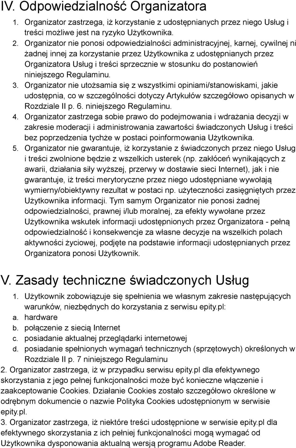 do postanowień niniejszego Regulaminu. 3.