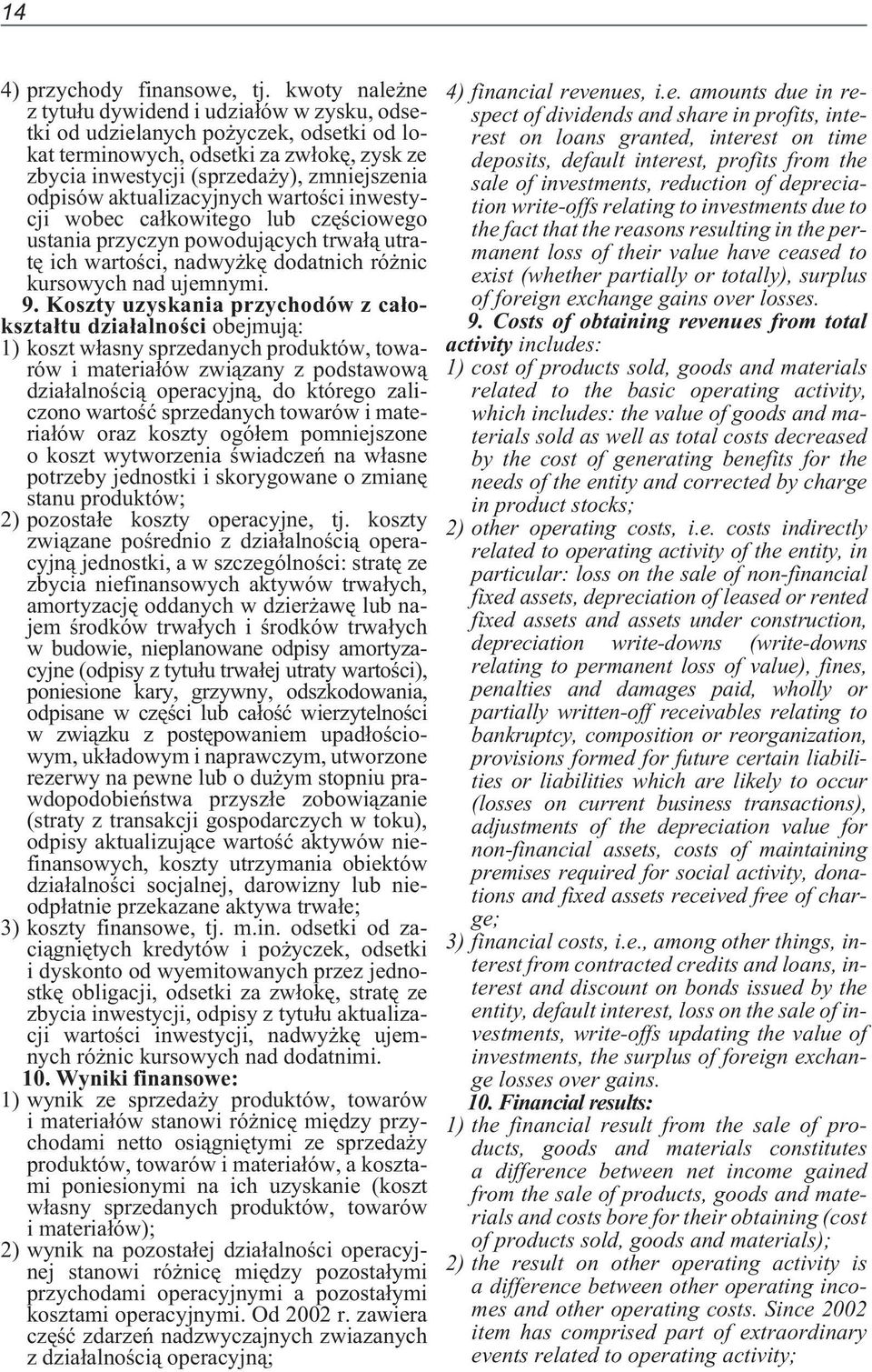 aktualizacyjnych wartoœci inwestycji wobec ca³kowitego lub czêœciowego ustania przyczyn powoduj¹cych trwa³¹ utratê ich wartoœci, nadwy kê dodatnich ró nic kursowych nad ujemnymi. 9.